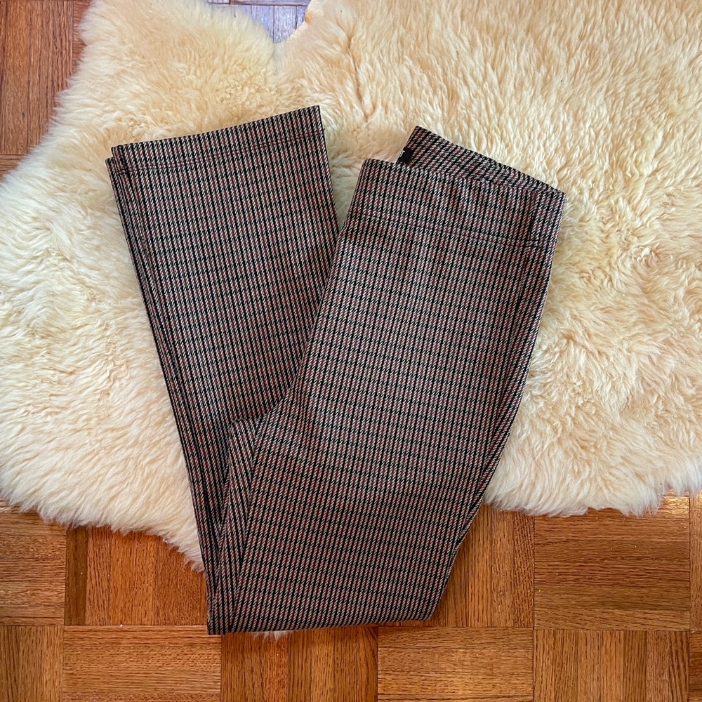 LOFT Slightly Flared Plaid Pants
